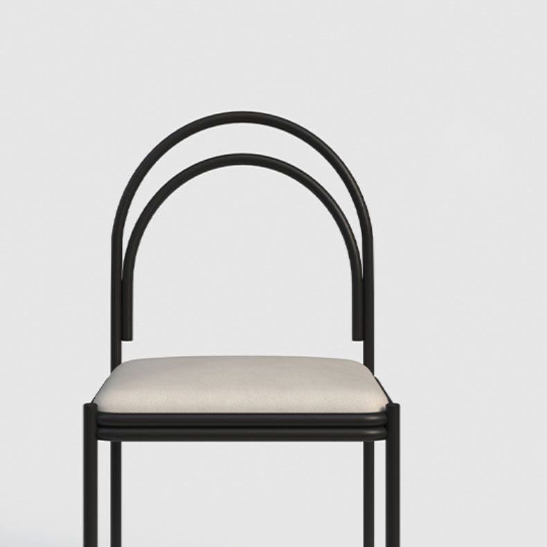 Industrial Style Armless Dining Chair Metal Frame Open Back Dining Chair for Bedroom