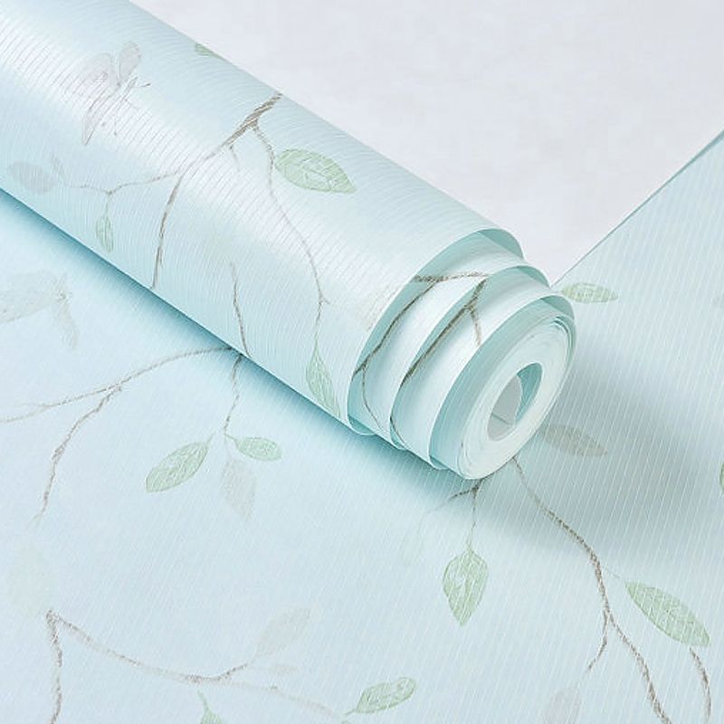 Rustic Sprig Print Wallpaper for Dining Room 54.2-sq ft Wall Art in Pastel Color