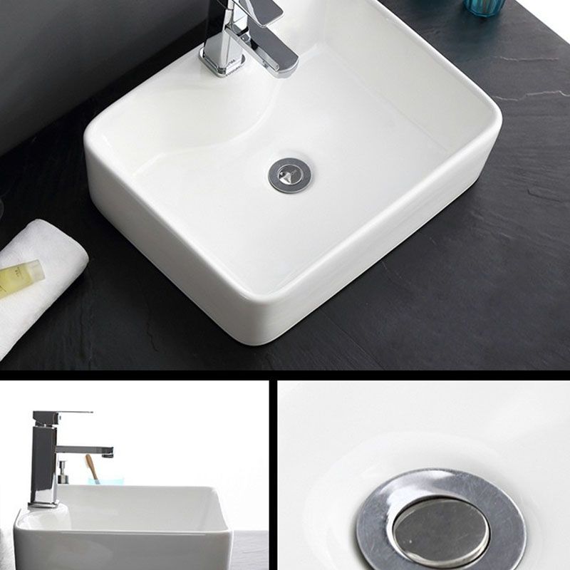 Classical White Bathroom Sink Porcelain Trough Bathroom Sink