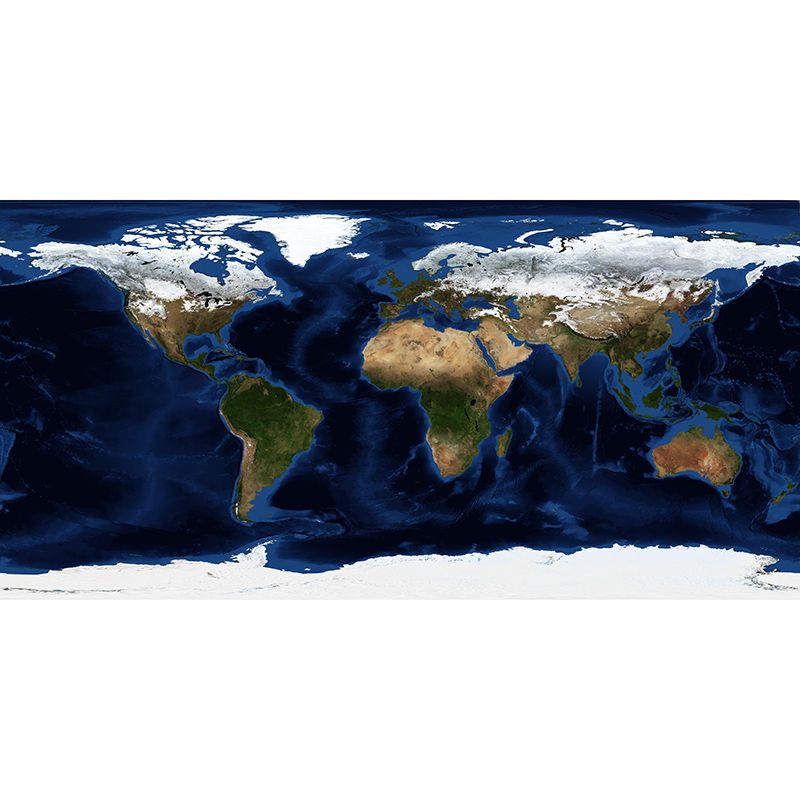 Contemporary Style Map Wall Mural Mildew Resistant Wall Covering