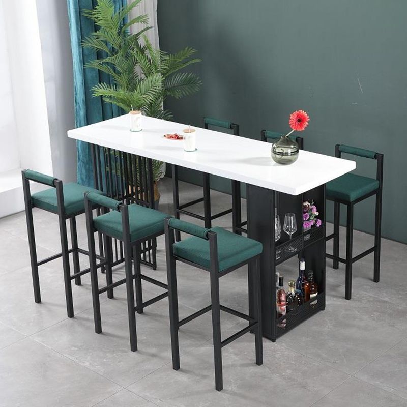 Industrial Style Bar Table Solid Wood Rectangle Bar Dining Table