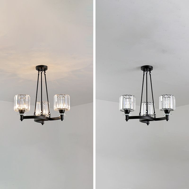 Crystal Multi Lights hangende plafondlampen moderne stijl cilinder kroonluchter verlichtingsarmaturen