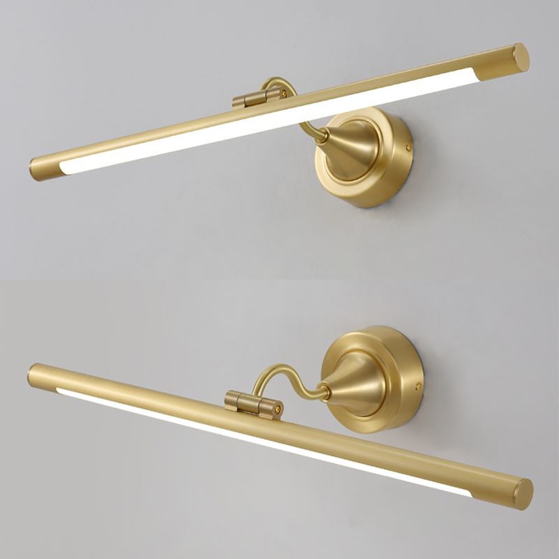Modern Minimalist Style Cylinder Wall Mounted Vanity Lights 1 Light Vanity Lighting Ideas with Copper Shade