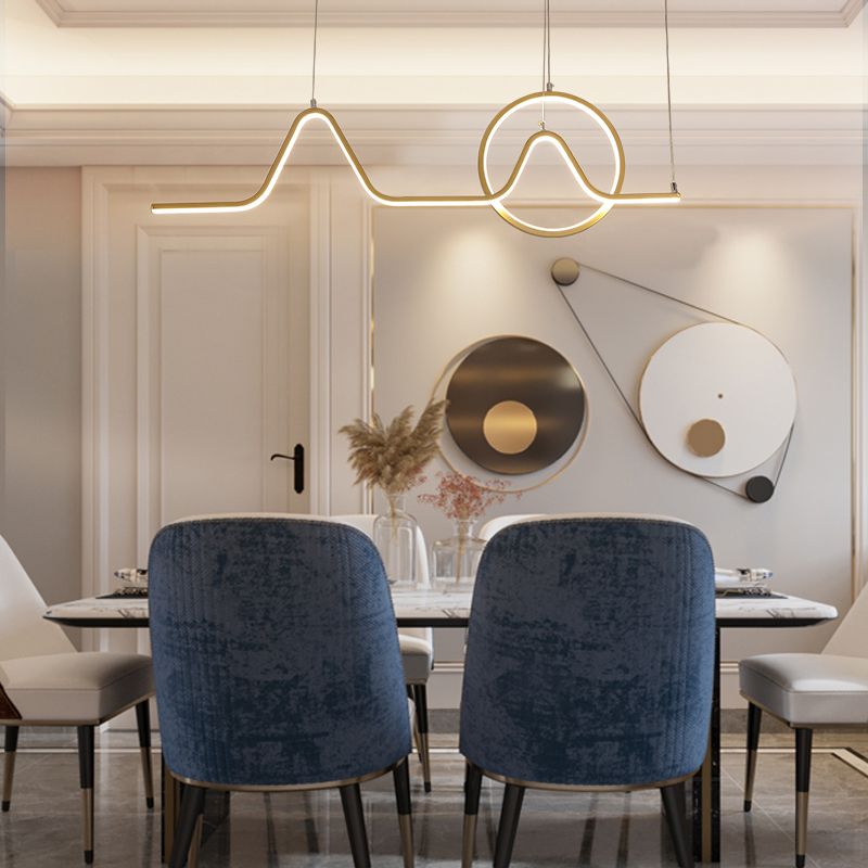 Lámparas de lámparas de geometría de geometría moderna Lámparas colgantes de 2 cabezas con sombra acrílica