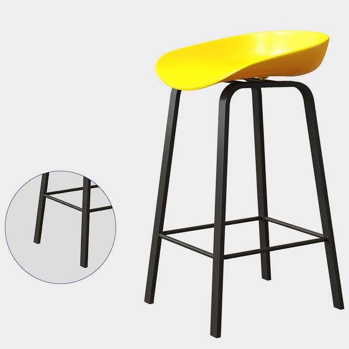 Plastic Bucket Seat Bar Stools Contemporary Low Back Barstool for Home