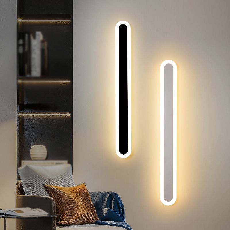 Single Light Linear Shape Wall Lighting Modern Style Metal Wall Lighting Fixtures