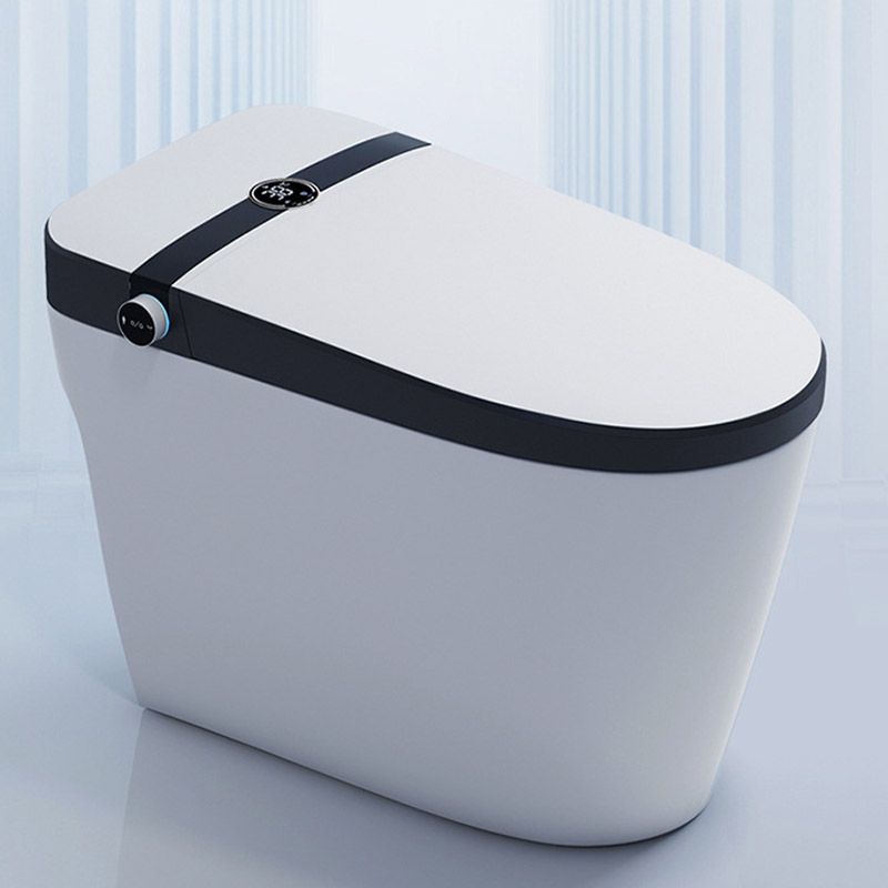 Modern Skirted White Heated Seat Toilet ABS Floor Mounted Flush Toilet with Seat