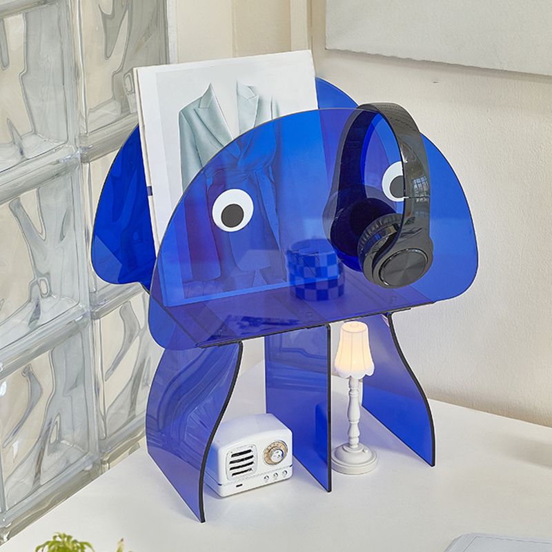 Contemporary Antique Finish Shelf Bookcase Geometric Shape Bookshelf