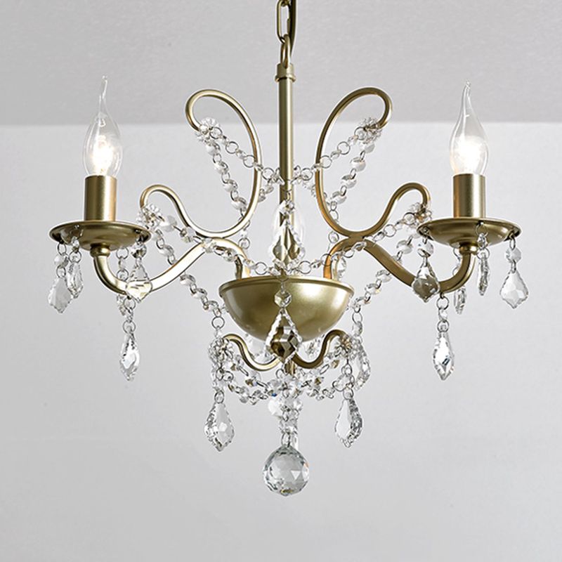 K9 Crystal Drops Candlestick Chandelier Lights Vintage Rustic Style Lighting Pendant for Living Room
