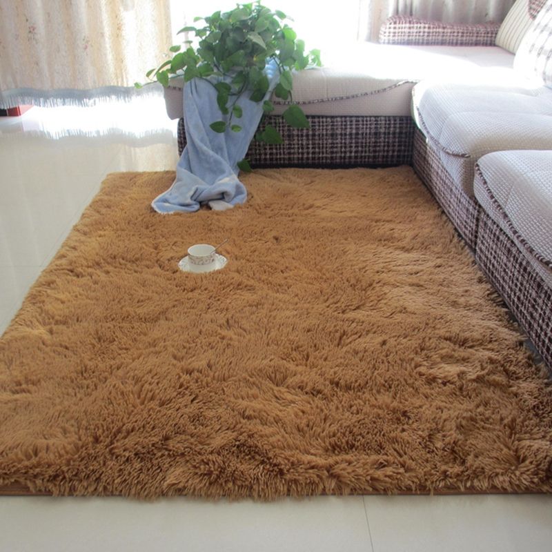 Modern Simple Plush Rug Polyester Indoor Rug Non-slip Carpet for Living Room and Bedroom