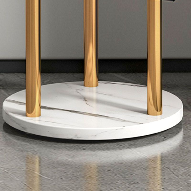 Metal Entry Hall Tree Marble Base Coat Rock with 2 Shelves , 66.92" H