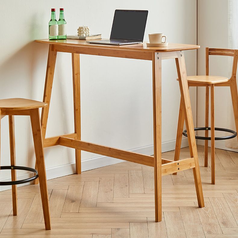 Modena Rectangular Pub Table Set 1/2/3 Pieces Wooden Counter Table with High Stools