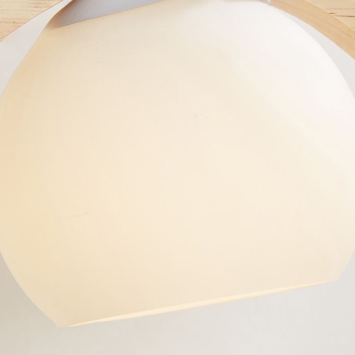 Moderne kreative hängende Lampe Holzkugel Anhänger Licht mit weißem Glasschatten