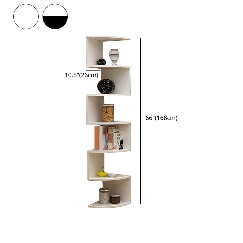 Contemporary Style Wall Mounted Bookcase Engineered Wood Bookshelf