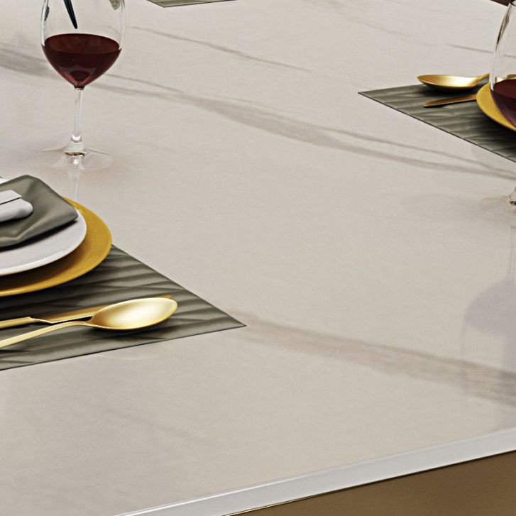Glam Standard Kitchen Esstisch Weiß gesinterte Stein Esstisch mit Trestle Basis