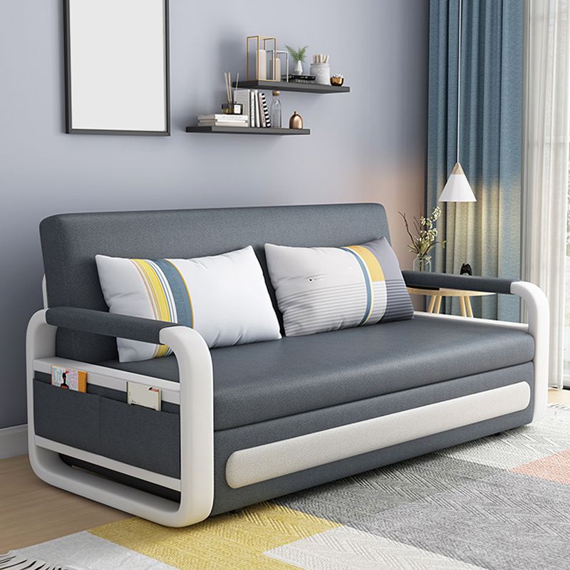 Scandinavian Sofa Bed Metal Fabric Upholstered Storage No Theme Bed