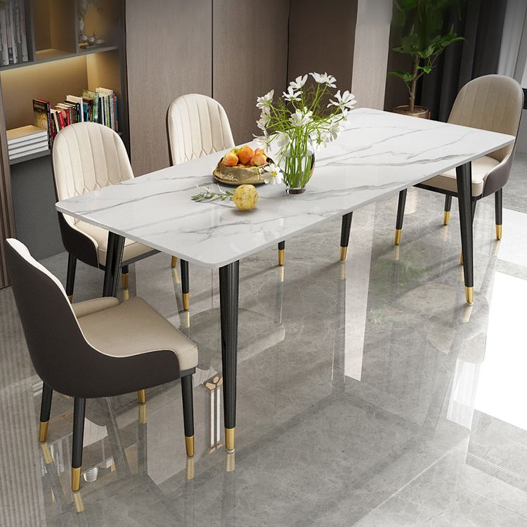 Modern Sintered Stone Dining Room Set Standard Height with Rectangle Top Dining Set