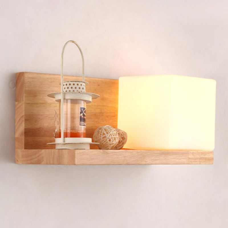 Modernos apliques de luz de pared de vidrio Square 1 luces de montaje de pared de 1 luces, barcos sin decoraciones