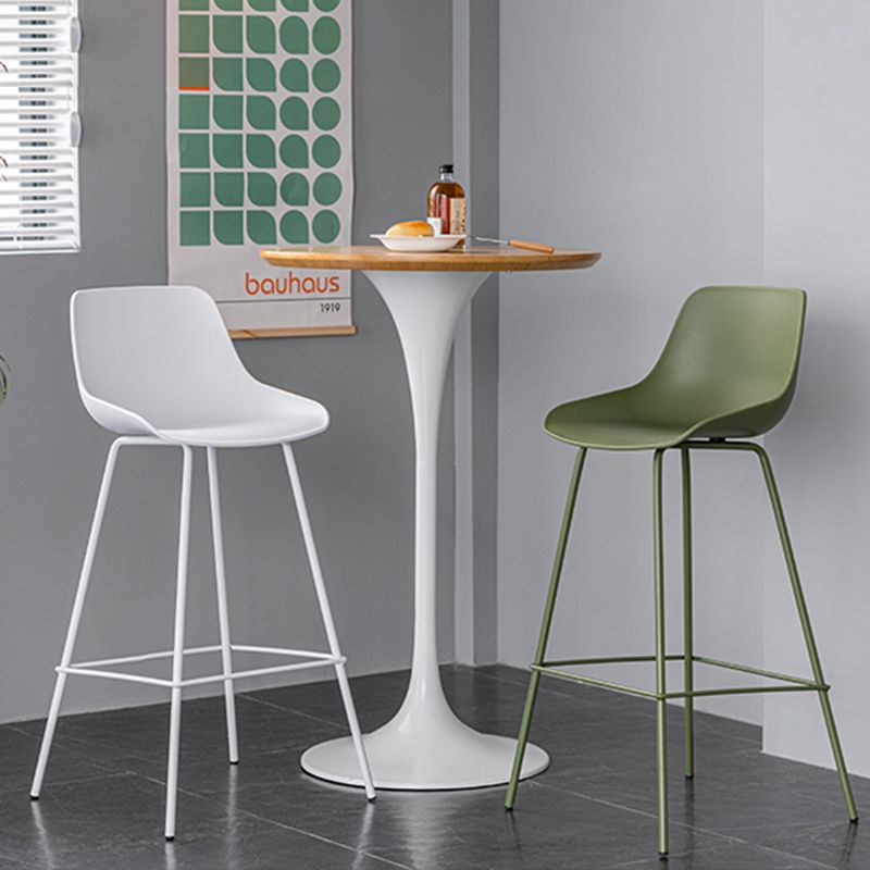 Contemporary Style Bar-stool Plastic Counter Bar Stool for Kitchen Bar with Metal Legs