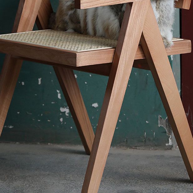 Sillas de comedor de madera maciza, silla con respaldo abierto para interior y exterior, para cocina