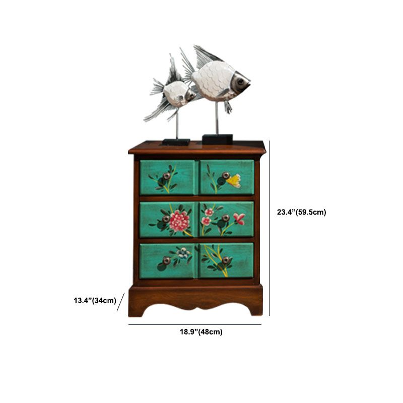 Coastal Wood Lingerie Chest Vertical Storage Chest for Bedroom