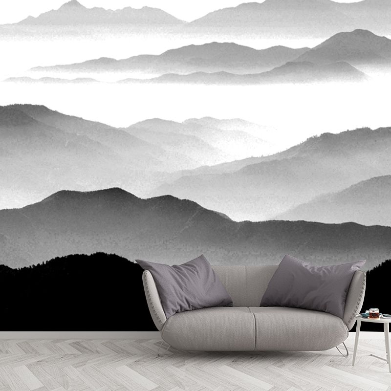 Moisture Resistant Nature Landscape Mural Non-Woven Oriental Wall Decor for House Interior