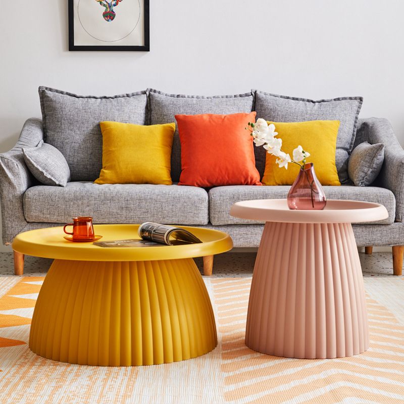 Round Pedestal Coffee Table Scandinavian Macaron Coffee Cocktail Table