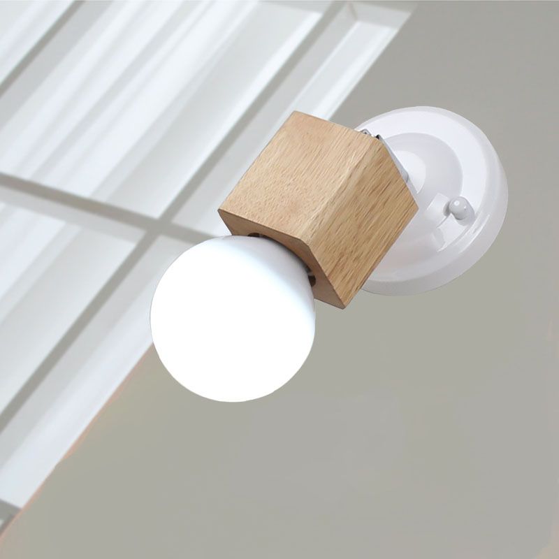Modern Simple Wall Lamp Wooden Wall Vanity Lights for Powder Room Washroom