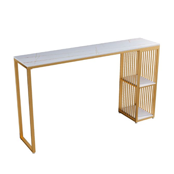 Modern 1/3 Pieces Bar Table Set Rectangle Stone Table with High Stools