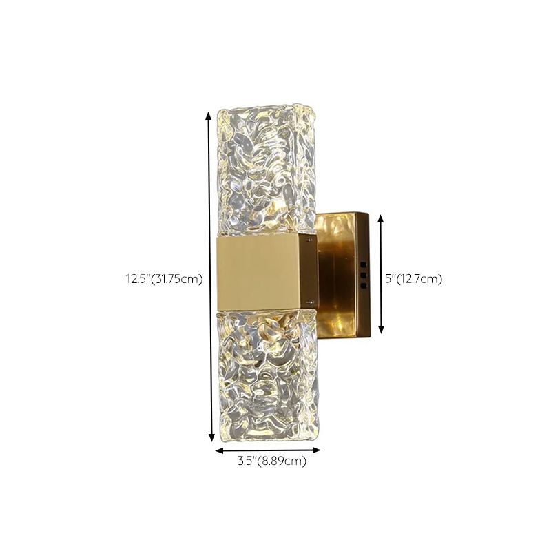 Square Shape Meatl Vanity Sconce Light Modern Style 2-Lights Vanity Mirror Lights in Gold