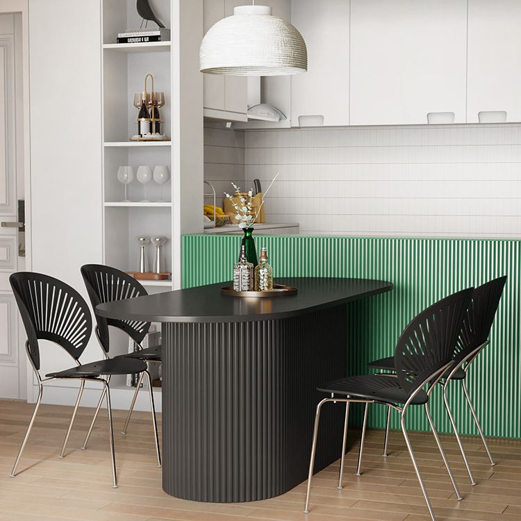Muebles de la base del pedestal ovalado colección de comedor de estilo contemporáneo