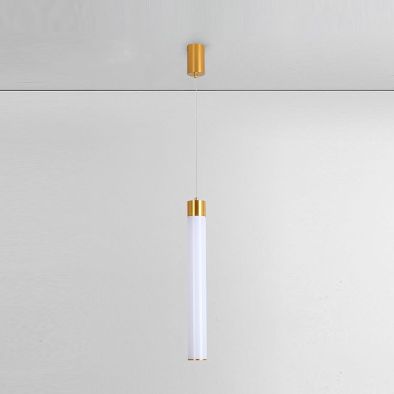 Zeitgenössischer Stil Zylinderform Pendelleuchte Leuchte Metall 1 Lichthängerlampe in Gold