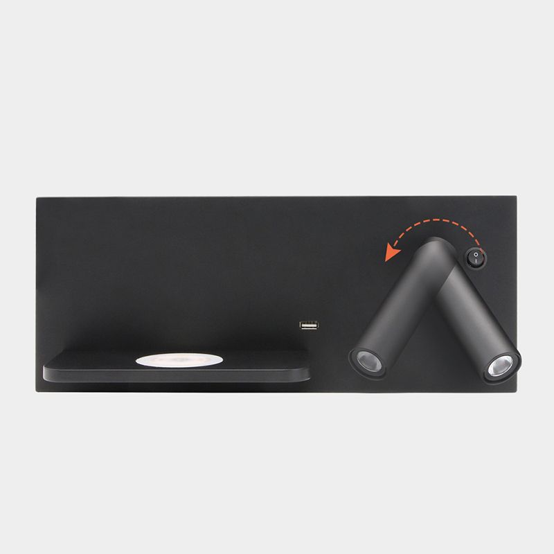 Hedendaagse eenvoud LED -leeslamp draadloos oplaadplankontwerp Bedmuurlicht met onafhankelijke schakelaar