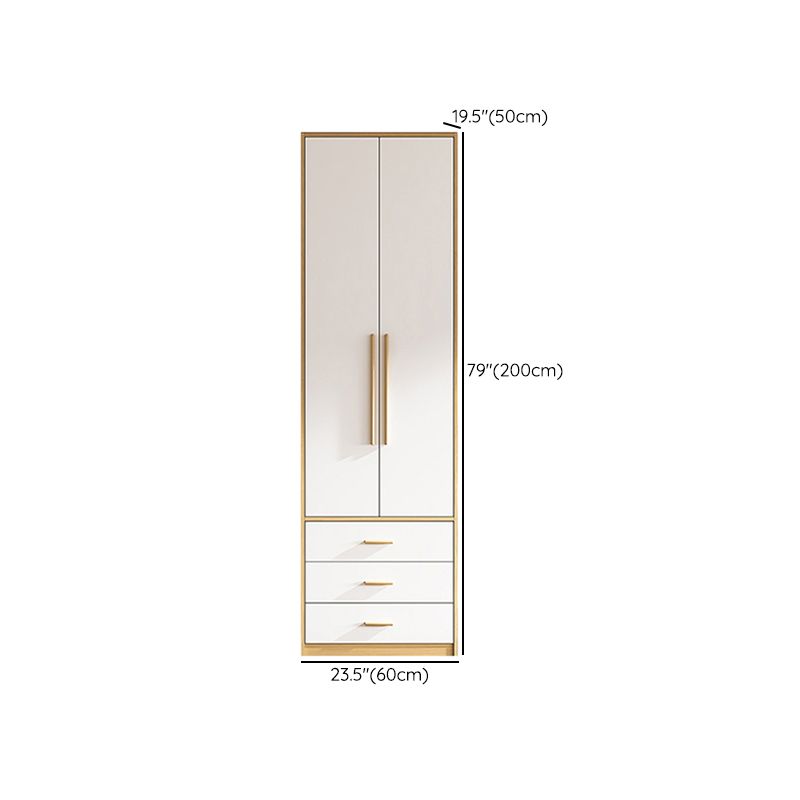 Contemporary Freestanding Wardrobe Engineered Wood White Wardrobe