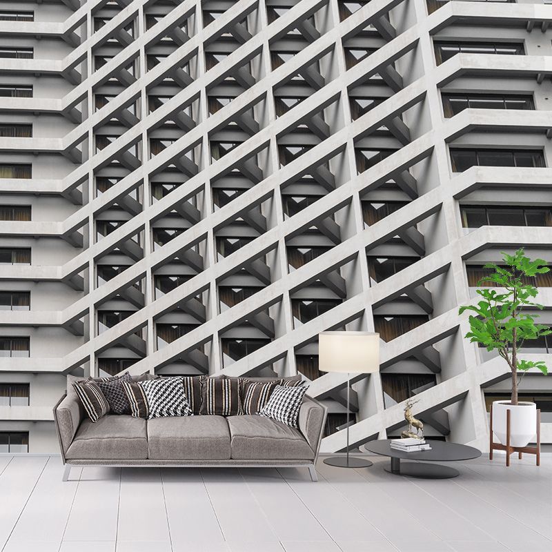 City Building Mural Decal Modern Mildew Resistant for Meeting Room, Custom Size