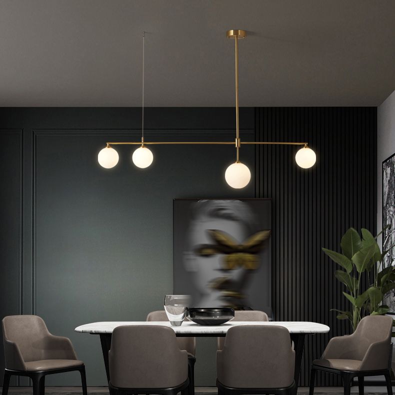 Simplicity Linear Hanging Lamps Glass Ceiling Pendant Light for Dining Room