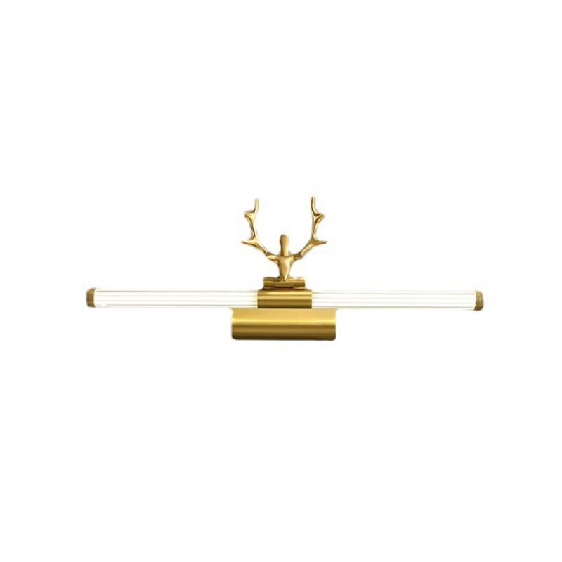 Golden Postmodern Antlers Wall Sconce One-Blub Metal Wall Mounted Lamps for Bathroom