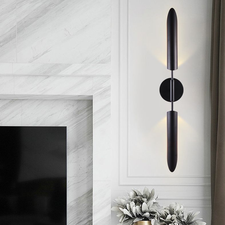 Shaded Wall Lighting Fixture Contemporary Style Metal Bedroom Wall Mounted Light