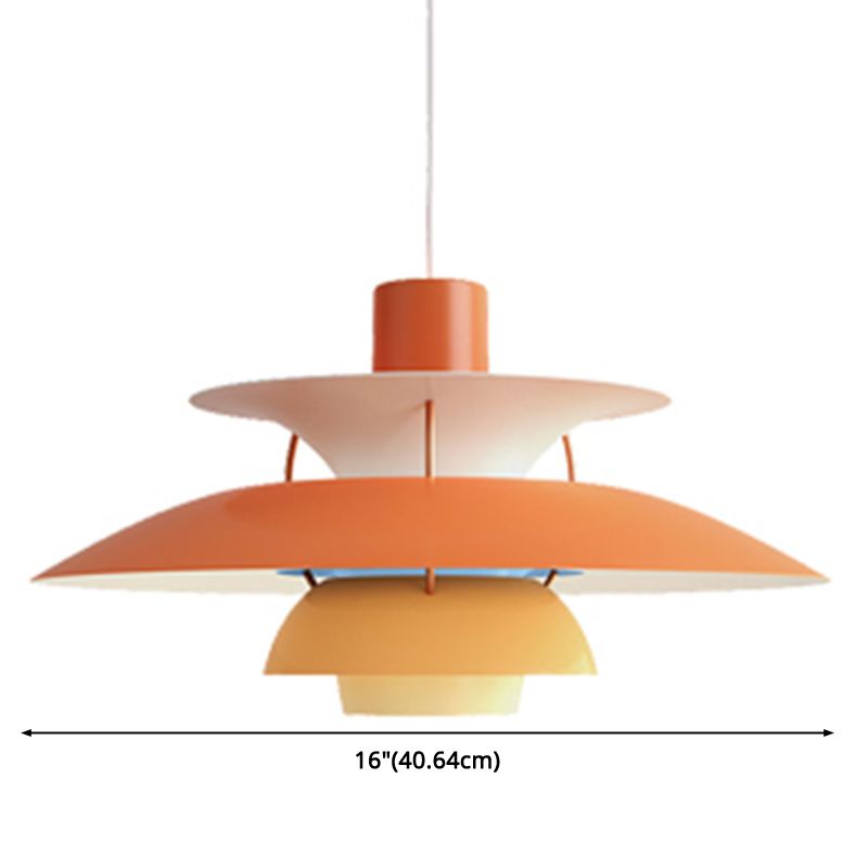 Metal Flying Saucer Hanging Light 1 Light Nordic Style Hanging Lamp for Restaurant
