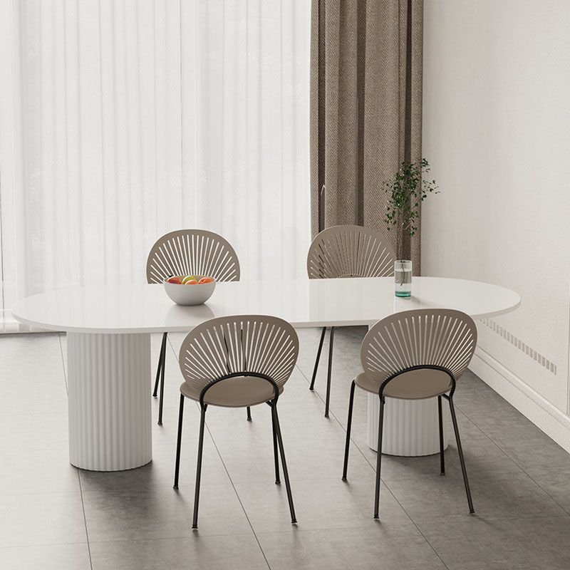 Dining Room Dinner Kitchen Table Double Pedestal Stone Oval Dining Table