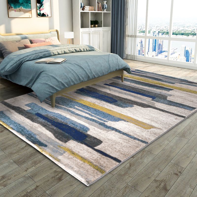 Multi-Colored Abstract Rug Polypropylene Creative Area Rug Pet Friendly Washable Easy Care Carpet for Bedroom