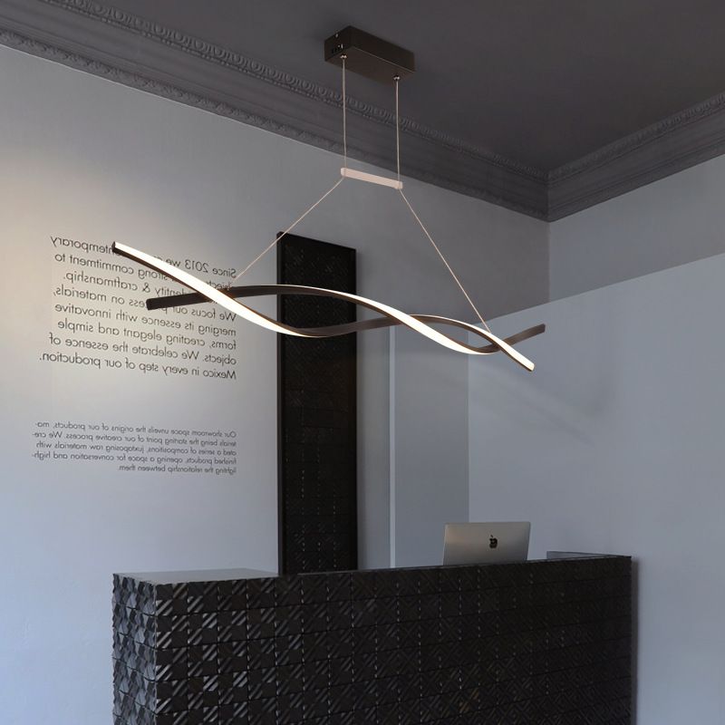 Twisting Acrylic Island Ceiling Light Art Deco LED Hanging Pendant for Reception Room