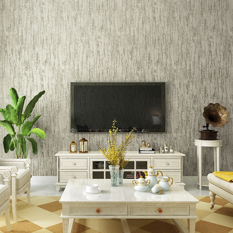 Wood Bark Look Wallpaper Contemporary Non-Pasted Living Room Wall Decor, Size Optional