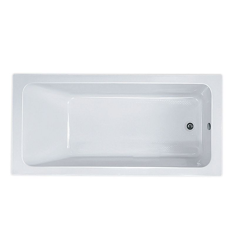Modern Rectangular Drop-in Bath Tub White Acrylic Tub with Internal Drain