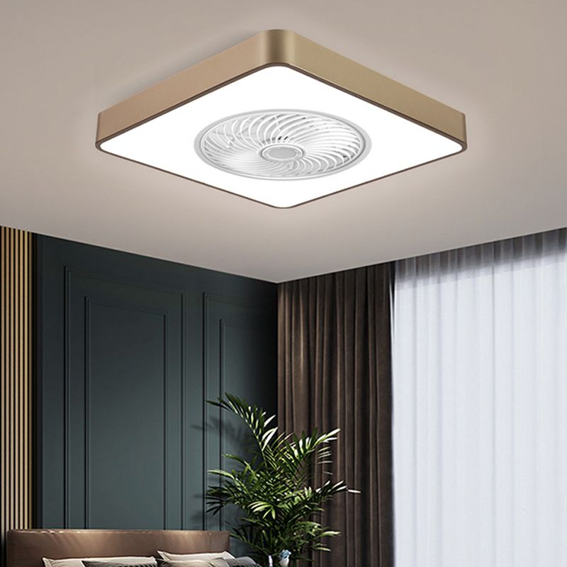 Geometric Ceiling Fan Light Modern Metal 1-Light LED Ceiling Fan for Living Room