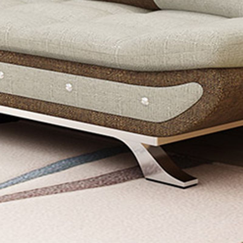 74.80 "W √ó 35.43" d √ó 35.43 "H Keks Back -Leinen -Armless -Sofa mit faltbarem