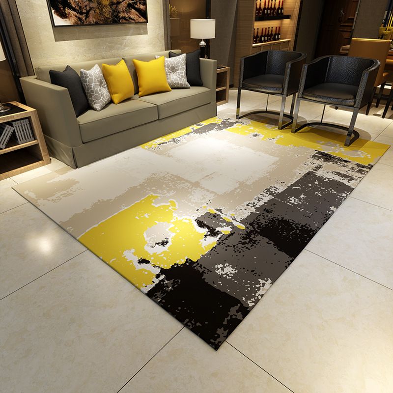 Contemporary Rug Abstract Pattern Basic Area Rug Polyester Anti-Slip Rug for Living Room
