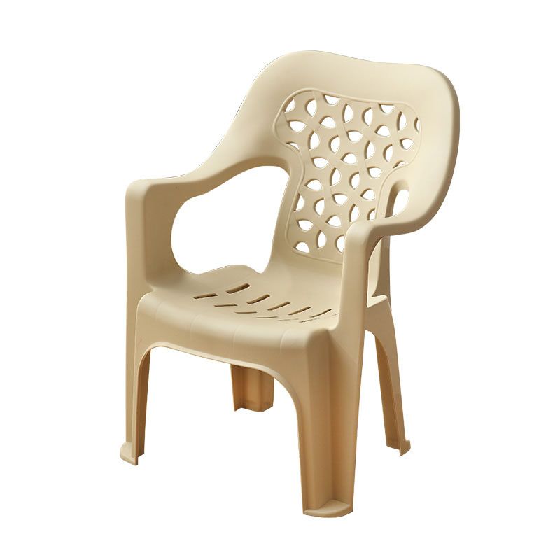 Minimalist Style Stacking Dining Arm Chairs Plastic Open Back Dining Side Chair for Home Use