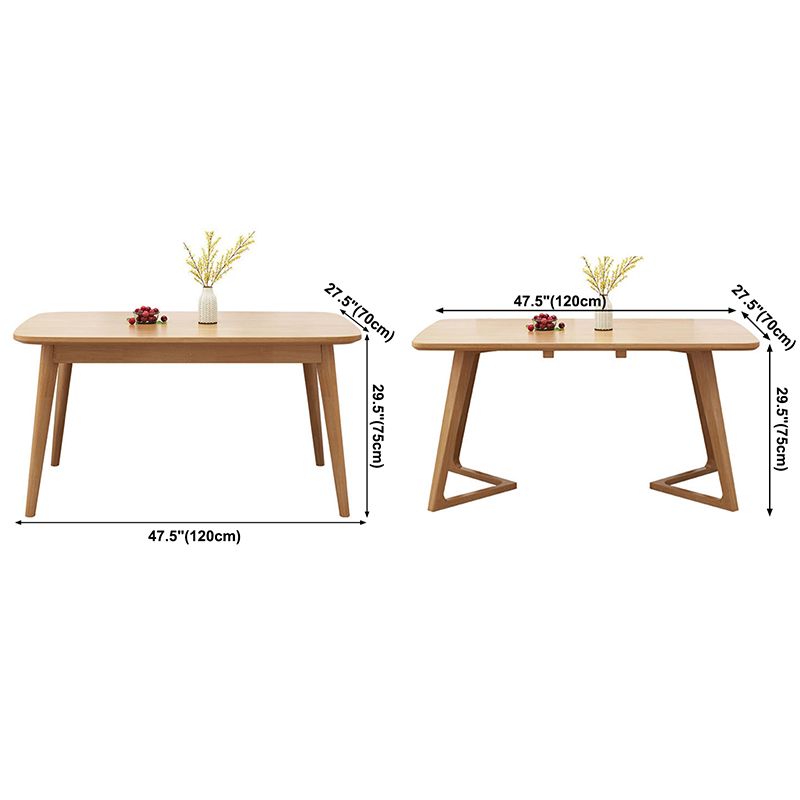 Moderner Stil Massivholz Esstisch Brauner Rechtecktisch für Küchen -Esszimmer, 47 "L x 29,5" H