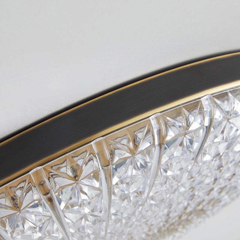 Contemporary Golden/Black Single Flush Mount Lighting LED Acrylic Ceiling Light